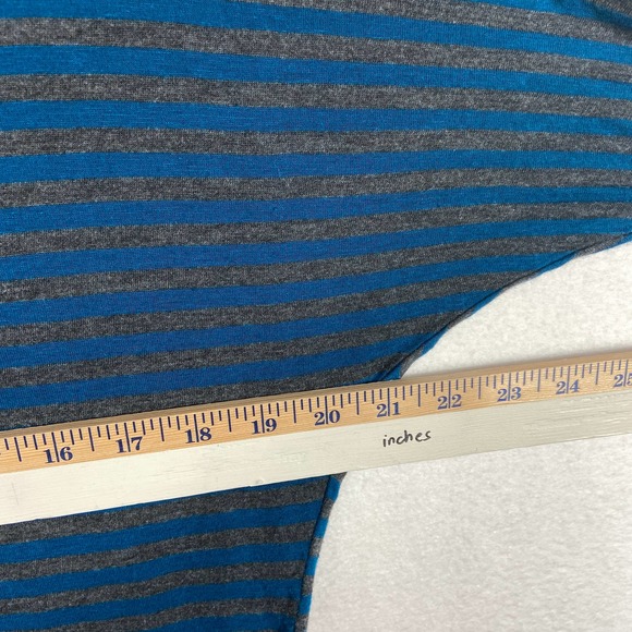 Michael Stars Blue and Gray Stripe Dolman Sleeves Top / One Size - Picture 7 of 8